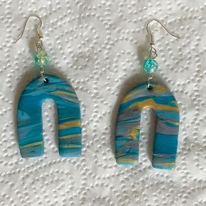 Handmade archway polymer clay earrings